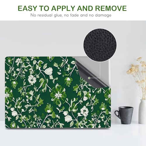 DINKY Laptop Skin Sticker Cover Decal, 12-15.6 inch Laptop Notebook Vinyl Skin Sticker Chromebook Cover Protector, Green Art Leaf - color: Green Art Leaf