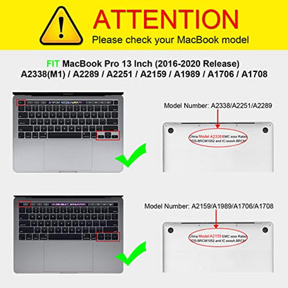 Fintie Hard Shell Case for MacBook Pro 13 Inch, Frost Clear | A2338(M2 M1) A2251 A2289 A2159 A1989 A1706 A1708 (2016-2023) with/Without Touch Bar, Snap-On Cover, Lightweight - color: Frost Clear, size: Pro 13 Inch