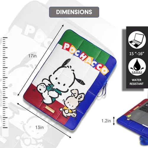 Sonix x Sanrio | Puffy Laptop Sleeve | 15-16 Inch, Quilted Pillow Puffer Laptop Carrying Case, Computer Sleeve | Classic Pochacco - color: Classic Pochacco