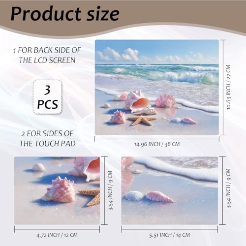 Laptop Skin 12.1-15.6 inch Removable Universal Reusable Laptop Sticker Decal,Waterproof No Residue Vinyl Cover,Scratch-Resistant Cuttable Full Wrap Sticker for Notebook, Pastel Ocean Wave - color: Pastel Ocean Wave