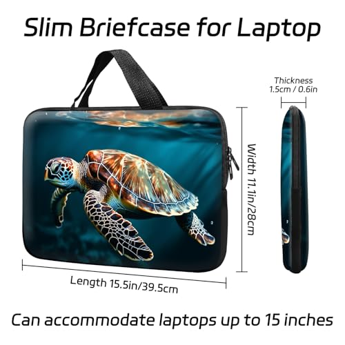 14 15 15.4 15.6 inch Laptop Handle Bag Computer Bag, Pouch Holder Notebook Sleeve Cover Soft Case Compatible for Dell,Lenovo,Toshiba HP, Asus Notebook-Lone Turtle - color: Lone Turtle