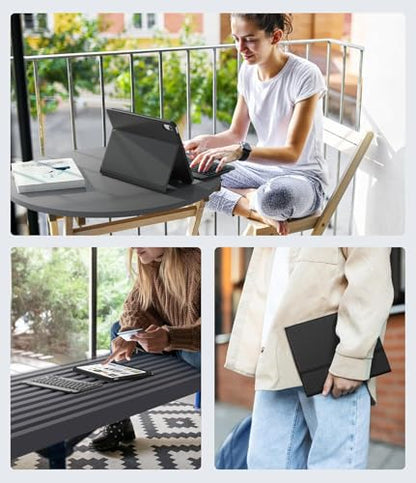 Keyboard Case for Samsung Galaxy Tab A9 Plus 5G 11 inch 2023 (SM-X210/X216/X218), Magnetic Detachable Wireless Keyboard Bluetooth, Smart Folio Cover with S Pen Holder for Galaxy Tab A9+ 11“（Black） - color: Ink Black