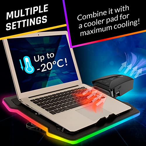 KLIM Tempest Laptop Cooler with Vacuum Fan - New - Gaming Laptop Fan with Display - Temperature Detection + Automatic/Manual Mode - 4000 RPM - Portable - Compatible with Laptop Cooling Pads