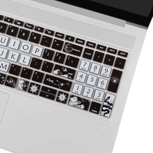 Cute Keyboard Cover for 15.6 inches HP ProBook 450 G8 G9 G10 / ProBook 455 G8 G9 G10 /ProBook 650 G8/HP Zbook Power G8 G9, Silicone Keyboard Skin, US Layout, Sun and Moon - color: Sun and Moon