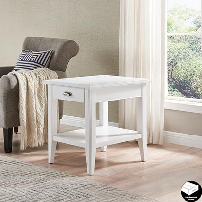 Leick Home Laurent End Table, 24", White - color: White