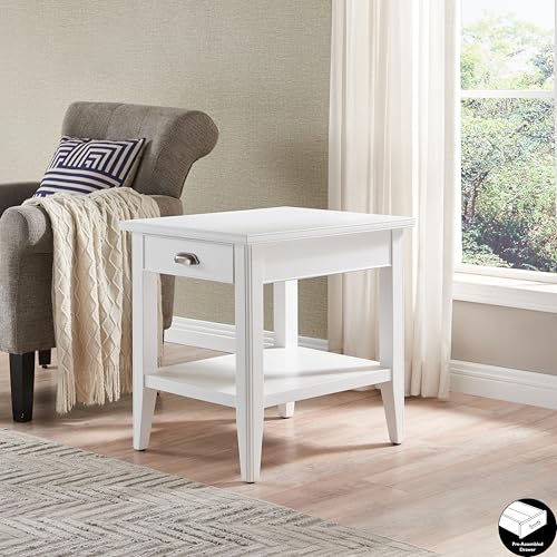 Leick Home Laurent End Table, 24", White - color: White