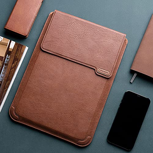 Nillkin Laptop Sleeve 13 inch (3-in-1), MacBook Sleeve with Adjustable Stand & Mouse Pad, 2 Stand Modes, 13 inch Laptop Case, Slim MacBook Accessories for Samsung/Surface/Chromebook/HP 12-14'', Brown - color: Brown