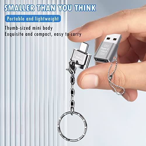 USB C Micro SD Card Reader with Keychain – USB-C to Micro SD/TF Card Reader with USB 3.0 Adapter, High-Speed OTG Reader for MacBook, iPad Pro, Galaxy, iPhone 15, Laptop, Tablet & Phone