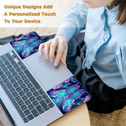 Universal Laptop Skin Sticker with 2 Wrist Pad Decals, 3-Piece Removable Vinyl Laptop Cover, Art Butterfly Waterproof Anti-Scratch, Easy-Trim Fit for 13.3" 14" 15.6" Laptops - color: Art Butterfly