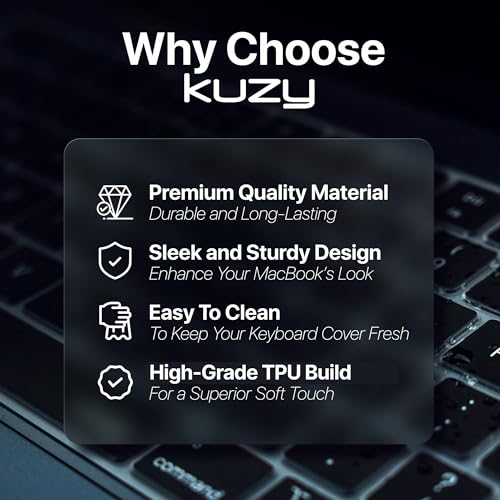 Purple Premium MacBook Pro 14"/16" Keyboard Cover 2026-2023 M5-M1 Pro/Max - MacBook Air 13"/15" Keyboard Cover - A3240 A3241 A3401 A3403 A3114 A3113 - US Layout TPU, Purple - color: Purle