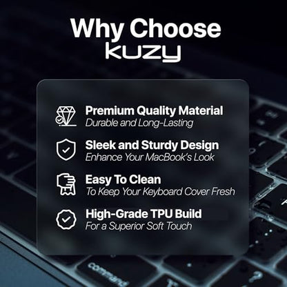 Purple Premium MacBook Pro 14"/16" Keyboard Cover 2026-2023 M5-M1 Pro/Max - MacBook Air 13"/15" Keyboard Cover - A3240 A3241 A3401 A3403 A3114 A3113 - US Layout TPU, Purple - color: Purle