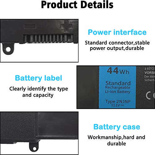 2NJNF Laptop Battery Compatible with Dell Inspiron 14z-5423 15z-5523 Ultrabook Series 8JVDG TPMCF T41M0 11.1V 44WH/3700MAH 6-Cell - color: 2NJNF