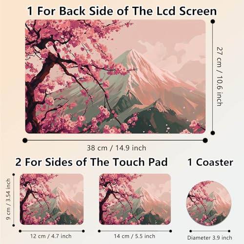 Laptop Skin Sticker Decal 15.6 Inch,12 13 13.3 14 15 15.6 in Laptop Netbook Skins for Notebook,Art Decal Removable Waterproof Scratch Resistant,Universal Vinyl Cover,Japanese Cherry Blossom - color: Japanese Cherry Blossom