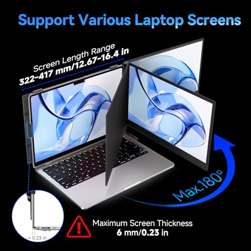 Laptop Screen Extender, 15.3" 16:10 IPS 100% sRGB Portable Travel Monitor for Laptop, FHD 1200P External Display Screen, Dual Screen Attachment Plug & Play for Mac Windows - size: 15.3"