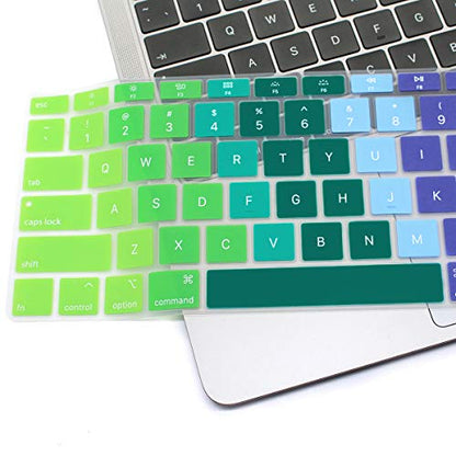 Se7enline for MacBook Air Keyboard Cover 13 inch 2018-2023 A1932 | Silicone Waterproof Dustproof Durable Washable Laptop Accessories US Layout 2023 2022 2021 2020 2019 2018,Rainbow - color: Rainbow