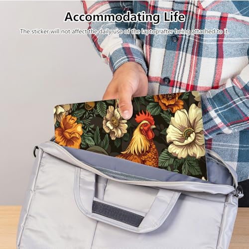 Universal Laptop Skin Sticker with 2 Wrist Pad Skins, Waterproof Scratch Resistant Vinyl Laptop Cover Decal, Cut to Fit for 11–15.6 Inch MacBook HP Dell Lenovo, Cock - color: Cock