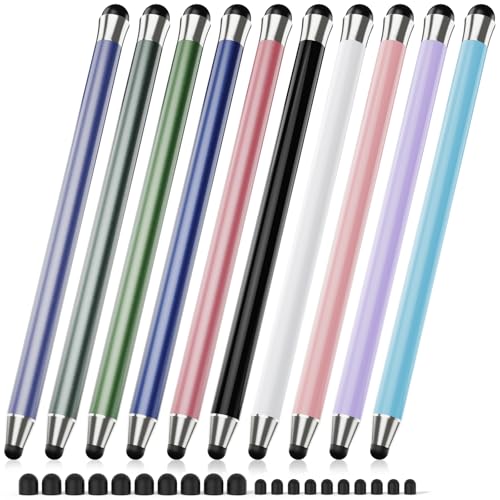 Stylus Pen for Touchscreen 10Pcs, 2-in-1 High Sensitivity & Precision Stylists pens, Stylus Pen for iPad/iPhone/Samsung/Android Tablets and Universal Capacitive Touch Screen (Colorful) - color: Colorful