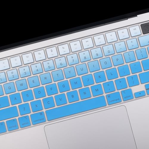 2 Pack Keyboard Cover for 2026-2021 MacBook Pro 14" 16" M5 M4 M3 M2 M1 Pro/Max, 2026-2023 MacBook Air 13" 15" M5 M4 M3 M2, Keyboard Skin for 14.2" 16.2" MacBook Pro /13.6" 15.3" US-Ombreblue - color: Ombreblue+TPU