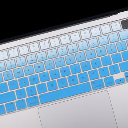 2 Pack Keyboard Cover for 2026-2021 MacBook Pro 14" 16" M5 M4 M3 M2 M1 Pro/Max, 2026-2023 MacBook Air 13" 15" M5 M4 M3 M2, Keyboard Skin for 14.2" 16.2" MacBook Pro /13.6" 15.3" US-Ombreblue - color: Ombreblue+TPU