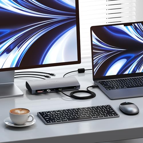 Satechi 11-in-1 Thunderbolt 4 Dock, 2X 4K/60Hz Displays, 3 USB-A 3.2 | 100W charging, 3 Thunderbolt, 3 USB-A 3.2, USB-A 2.0 ports, SD card reader, for MacBook Air/Pro, Mac, Windows