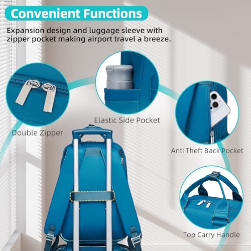 LARVENDER Carry on Luggage Sets 3 Piece, 20 Inch Suitcases, Ocean Breeze | 22x14x9 Airline Approved, Gradient PC+ABS Hardshell, Smooth 360° Wheels, TSA Lock, 3-Piece Set with Color-matched Backpack - color: Ocean Breeze-20BP, size: 3 Piece Set (Backpack/T