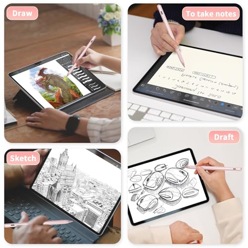 HZD Apple Pencil for iPad 2025-2018 Faster Charge Stylus Pen,Rose | with Tilt Sensitivity & Palm Rejection & Magnetic Compatible iPad 11/10/9/8/7/6, Pad Air 3/4/5, Pro 12.9"/11",Mini 6/5, M2/M4 - color: Rose Gold