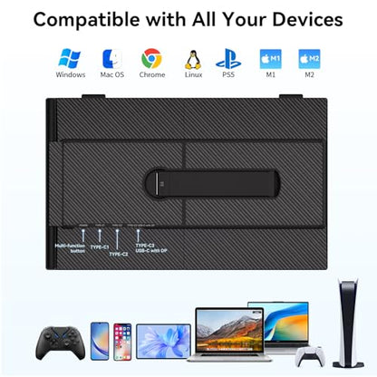 14 Inch Portable Monitor FHD 1080P IPS Ultra-Thin Laptop Screen Extender | Ligthweight Extended Screen for Laptops 13-17.3" USB-C/HDMI Plug and Play for Windows/Mac/Android/PS5 - size: 14" Monitor-B