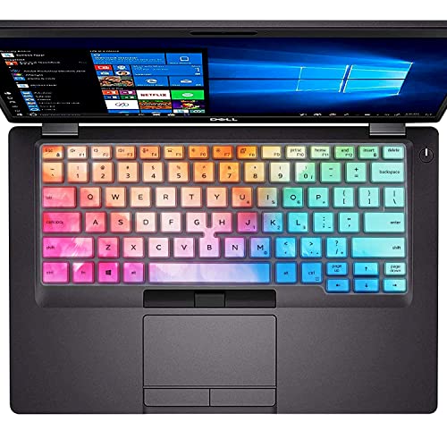 Keyboard Cover for Dell Latitude 5400 5401 5411 7400 14 Inch with Pointing Laptop, Dell Latitude 14 US Layout Keyboard Protective Cover Skin-Colorful - color: Colorful
