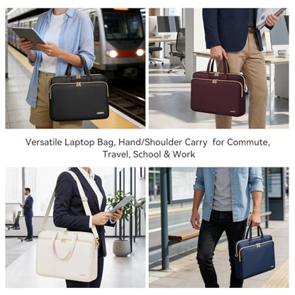 Laptop Case Bag Women Men Computer Sleeve Compatible with MacBook/Dell/HP/Acer/ASUS, Waterproof Shoulder Carrying Briefcase, Red, 15.6-16 Inch - color: Wine Red, size: 15.6 inch