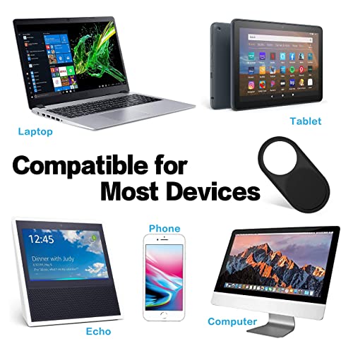 imluckies 3 Pack Webcam Cover Slide, 0.023 inch Ultra-Thin Metal Camera Cover for Laptop Computer, MacBook Pro/Air iMac iPad Tablet iPhone 8/7/6 Plus, Echo Show/Spot Web Camera Privacy Covers - color: 3 Pack-Black