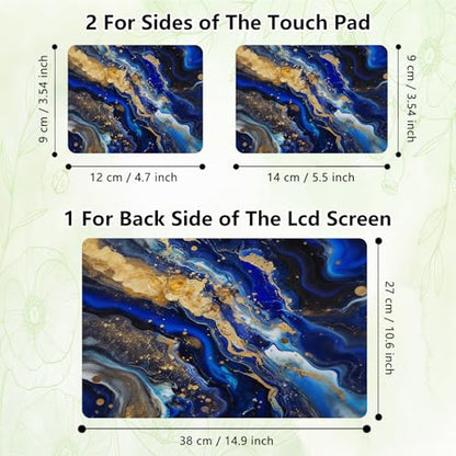 Laptop Skin Sticker Decal, Universal Reusable Vinyl Laptop Cover for 12" 13" 13.3" 14" 15" 15.4" 15.6" Notebook PC, Waterproof Scratch-Resistant with 2 Wrist Pads, Easy to Apply & Remove,Blue Marble - color: Blue Marble