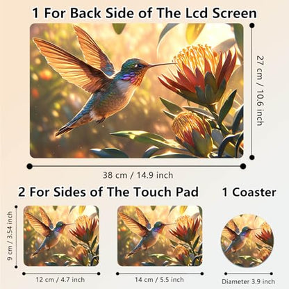 Laptop Skin Sticker Decal 15.6 Inch,12 13 13.3 14 15 15.6 in Laptop Netbook Skins for Notebook,Art Decal Removable Waterproof Scratch Resistant,Universal Vinyl Cover,Hummingbird Flower - color: Hummingbird Flower