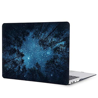 Case for MacBook Air 13-inch Laptop M5 M4 M3 M2 A3449 A3240 A3113 A2681 2026-2022 Release with Touch ID, Soft-Touch Plastic Hard Protective Cover&Keyboard Cover, Forest Starry - color: Blue