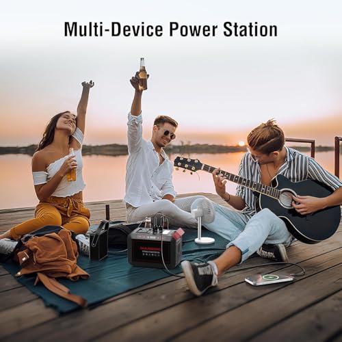 Portable Power Station 300W MARBERO 237Wh Camping Solar Generator Backup Lithium Battery with Pure Sine Wave 110V AC Outlet, USB C, USB A, DC for Outdoors Camping CPAP Home Blackout Emergency | Backup Lithium Battery with Pure Sine Wave 110V AC Outlet, US