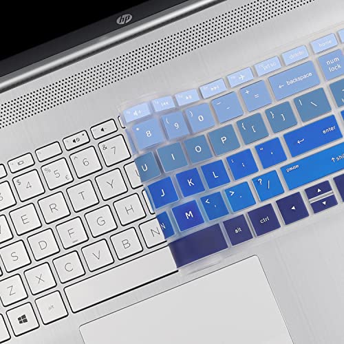 Keyboard Cover for HP Laptop 15-dw 15-dy/da/db 15-dw0083wm 15-dw0046nr 15-dw3033dx 15-dw1083wm 15-dw0043dx 15-dw0052wm 15-dw3225od 15-dw0037wm dw2025cl dw4145cl dw1001wm 15t-dw400/dw300/dw200/dw100 - color: Strip blue