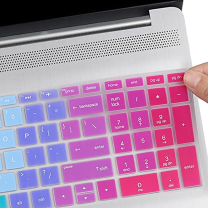 Keyboard Cover for 15.6 17.3 HP Laptop 15-dy 17-by/bs/ca 15-dy5058cl 15-dy5023st 15-dy2035tg 15-dy5023st 15-dy1036nr 17-by1022cl 17-by1053dx by1022cl by4061nr 17-by4623dx 17-ca0095nr 17-bs011dx - color: Rainbow