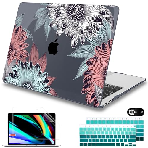 Mektron Case for MacBook Air 13" M1 A2337 A2179 A1932,Blooming Chrysanthemums Hard Cover 2018-2021 Air 13-inch with Touch bar, Designed Protective Shell w/Keyboard Skin Screen Protector Webcam Cover - color: Blooming Chrysanthemums