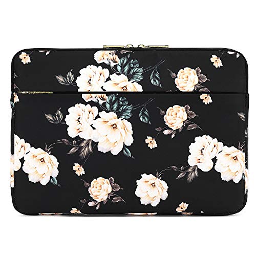 15 inch Laptop Sleeve, Compatible with MacBook pro 15.4 ，MacBook Air 15.4 MacBook pro 16 and 15.6 inch Notebook Computer, Water Repellent Laptop Bag,Shockproof case(15-15.6 inch, Black Peony) - color: Black Peony, size: 15-15.6 inch