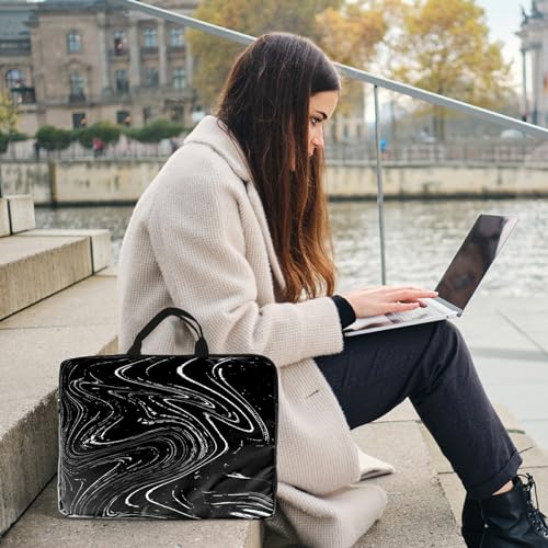 Laptop Sleeve Case 15 inch Plus Cute Mousepad, Black White Dirty Retro Slim Carrying Case Durable Handbag Protective Travel Laptop Bag for 13-15 inch Tablet,Laptop, Ultrabook Notebook - color: Black White Dirty Retro, size: 15 Inch