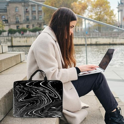 Laptop Sleeve Case 15 inch Plus Cute Mousepad, Black White Dirty Retro Slim Carrying Case Durable Handbag Protective Travel Laptop Bag for 13-15 inch Tablet,Laptop, Ultrabook Notebook - color: Black White Dirty Retro, size: 15 Inch