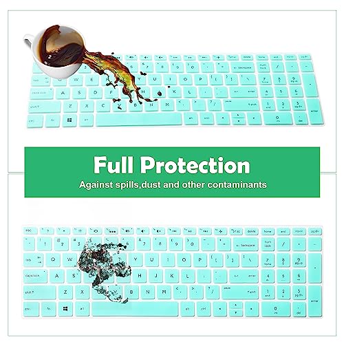uxcell Silicone Keyboard Cover Protector for HP Pavilion 15 Laptop, Ultra Thin Protective Laptop Keyboard Cover Film Accessories, Turquoise