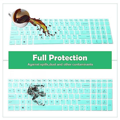 uxcell Silicone Keyboard Cover Protector for HP Pavilion 15 Laptop, Ultra Thin Protective Laptop Keyboard Cover Film Accessories, Turquoise