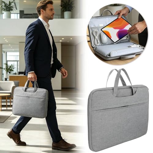 Laptop Case Sleeve with Handle,Spacious Laptop Bag with Pocket,Laptop Sleeve for Laptop Tablet Man Woman - color: Grey