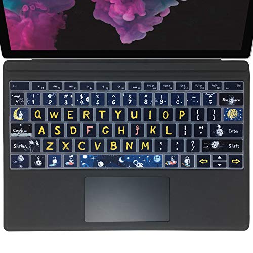 Silicon Keyboard Cover Skin for Microsoft Surface Pro 7/6/5,2019，2018，2017 Keyboard,US Layout, Space Man - color: Space Man