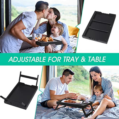 Artmeer FSC 100% Bamboo Bed Tray with Folding Legs, Large, Black | Large FSC 100% bamboo bed tray with folding legs, handles and raised edges for meals, laptops, reading and serving. - color: Black, size: Large