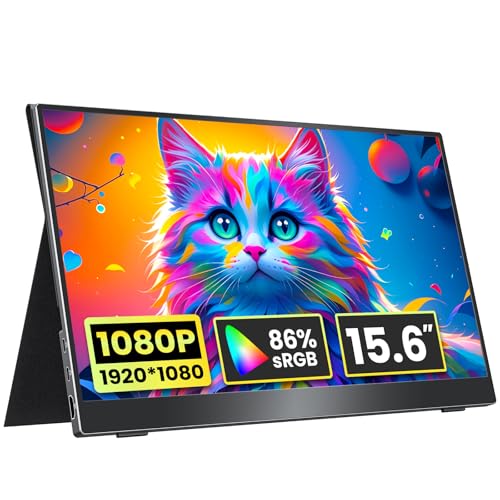 kksmart Portable Monitor for Laptop MacBook Surface PC Xbox PS5, Travel Monitor Second Screen for Laptop, HDMI USB-C VESA Compatible Built-in Speaker, 15.6 - size: 15.6