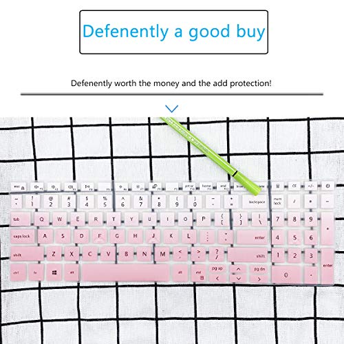 Keyboard Cover for 2021 2020 15.6" Dell Inspiron 15 5000 5501 5502 5505 5508 5584 5593 5593 5598, Dell Inspiron 15 7000 7501 7506 7590 7591 7706, Dell Vostro 15 7590 7591 7500 US Keyboard Skin-GPINK - color: GradualPink
