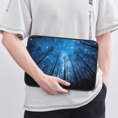 Laptop Sleeve Bag 15.4 15.6 Inch,Trees Starry Night Sky Star Blue Protective Polyester Computer Cases Laptop Cover Briefcase Bag Tablet Travel Cover - color: LPS-009