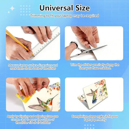 Universal Laptop Skin Sticker Decal for 11.6”12" 13" 13.3" 14" 15" 15.4" 15.6" Reusable Waterproof Scratch-Scratch Resistant Protective Vinyl Laptop Notebook Skin Stickers - Hummingbird Flower - color: Hummingbird Flower