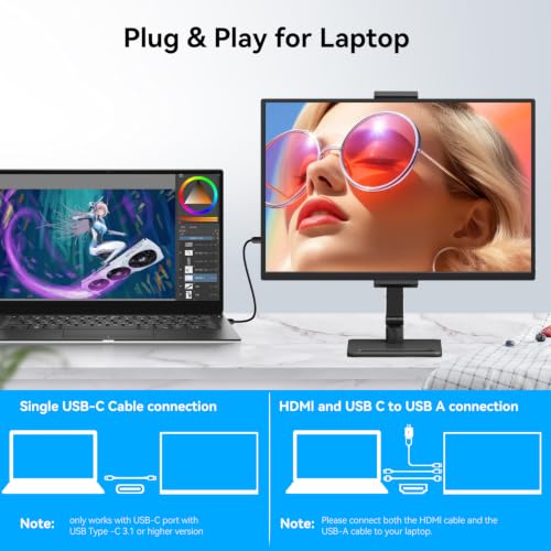 14" Portable Touch Monitor,1920×1200 FHD IPS USB-C HDMI,10-Point Touch,Foldable Stand,Built-in Speakers VESA for Laptop Mac PS5 Switch - size: 14inch Touch